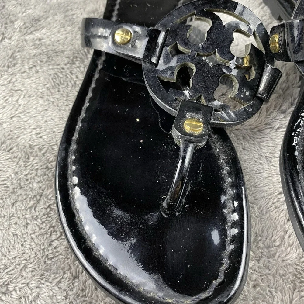 Tory Burch Miller Sandals Womens Size 6M Black Leather